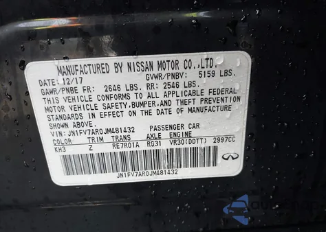 2018 Infiniti Q50 Red Sport 400 из США, поврежденный, VIN JN1FV7AR0JM481432